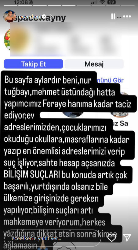 Ece Erken’in başı dertte! ‘Taciz ediyor’ diyerek seslendi - 1. Resim