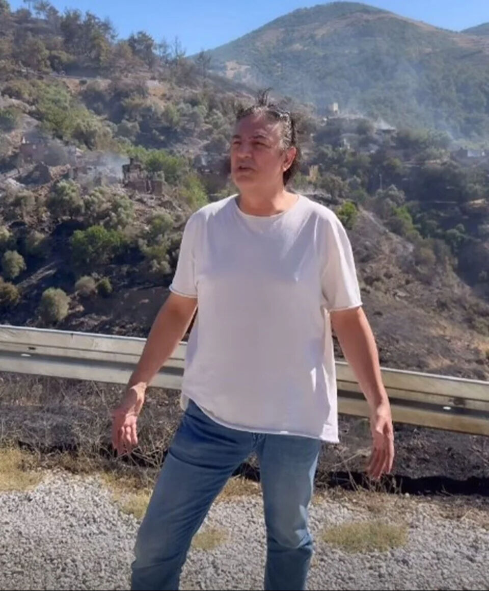 Şarkıcı Çelik yangın bölgesinde: 