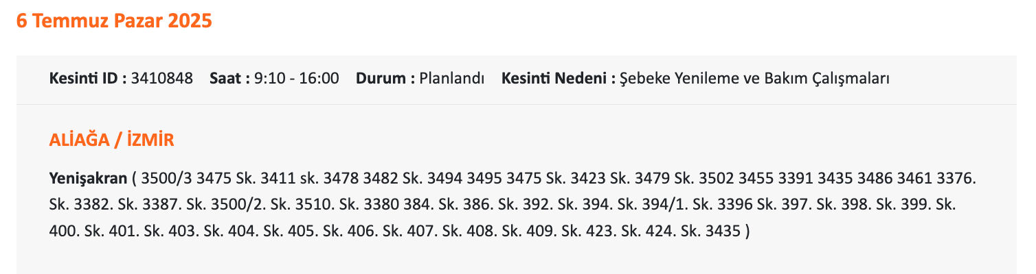 Gediz Elektrik duyurdu, İzmir geneli elektrik kesintisi sorgulama! 5-6-7 Temmuz İzmir'de elektrikler ne zaman gelecek? - 7. Resim
