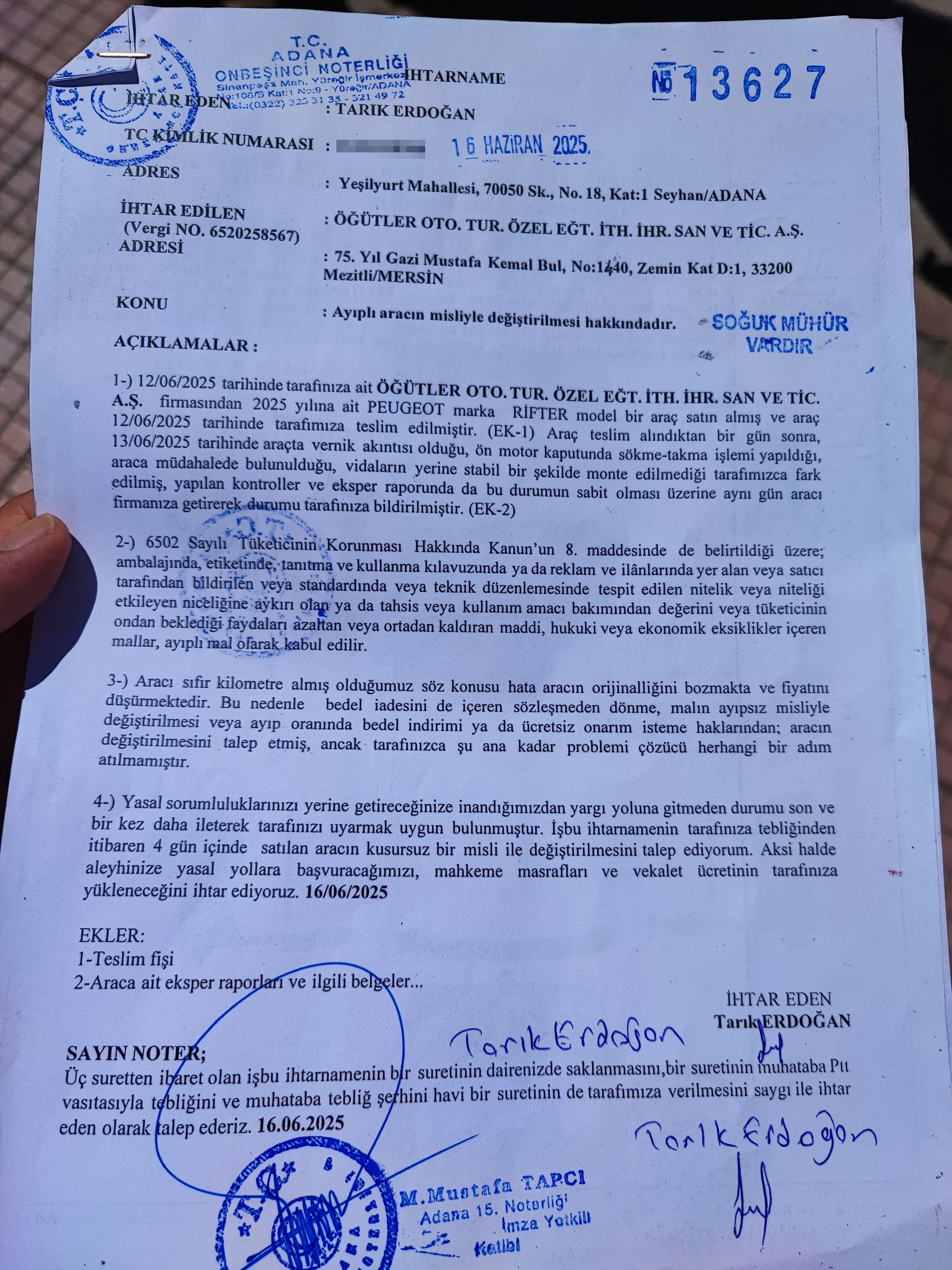 Sıfır otomobil aldı, hayatının şokunu yaşadı! Ekspertiz raporunu görünce soluğu mahkemede aldı - 2. Resim