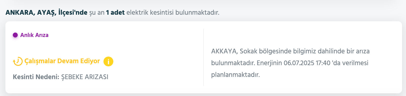 Ankara elektrik kesintisi 6 Temmuz: Ankara'da elektrikler ne zaman gelecek? - 2. Resim