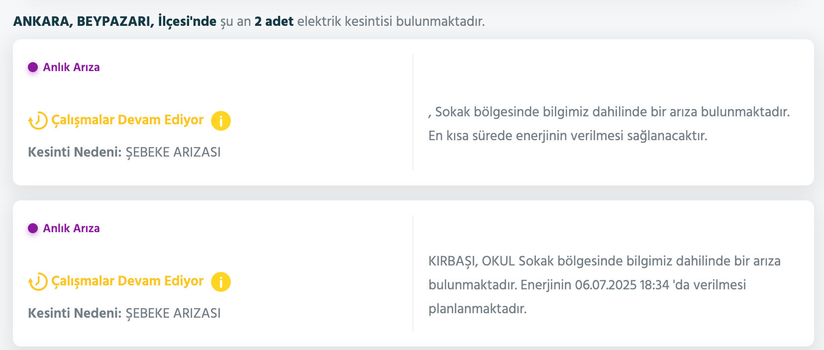 Ankara elektrik kesintisi 6 Temmuz: Ankara'da elektrikler ne zaman gelecek? - 3. Resim