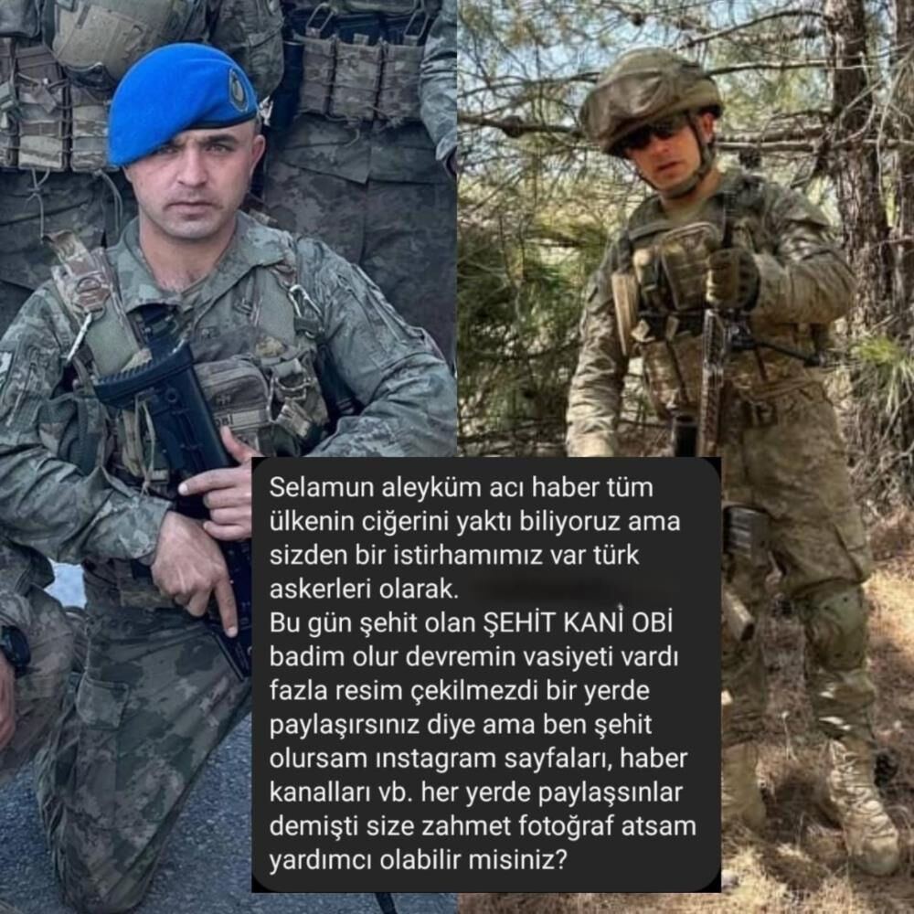 Şehit Kani Obi vasiyeti ortaya çıktı! 