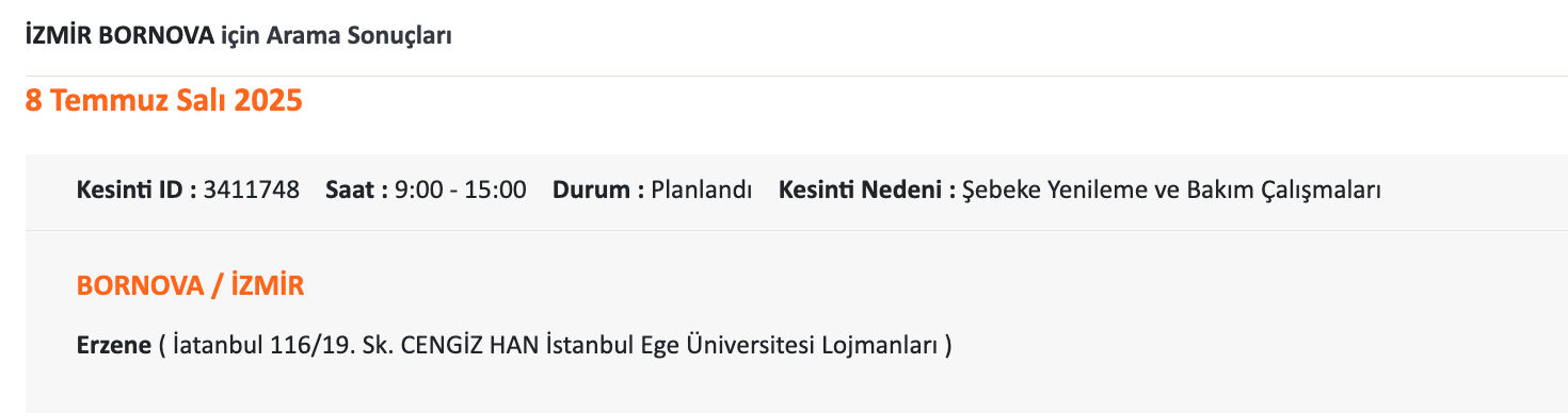 8-9 Temmuz İzmir elektrik kesintisi listesi! Aliağa, Balçova, Bayındır, Bornova, Seferhisar, Ödemiş'te elektrikler ne zaman gelecek? - 5. Resim