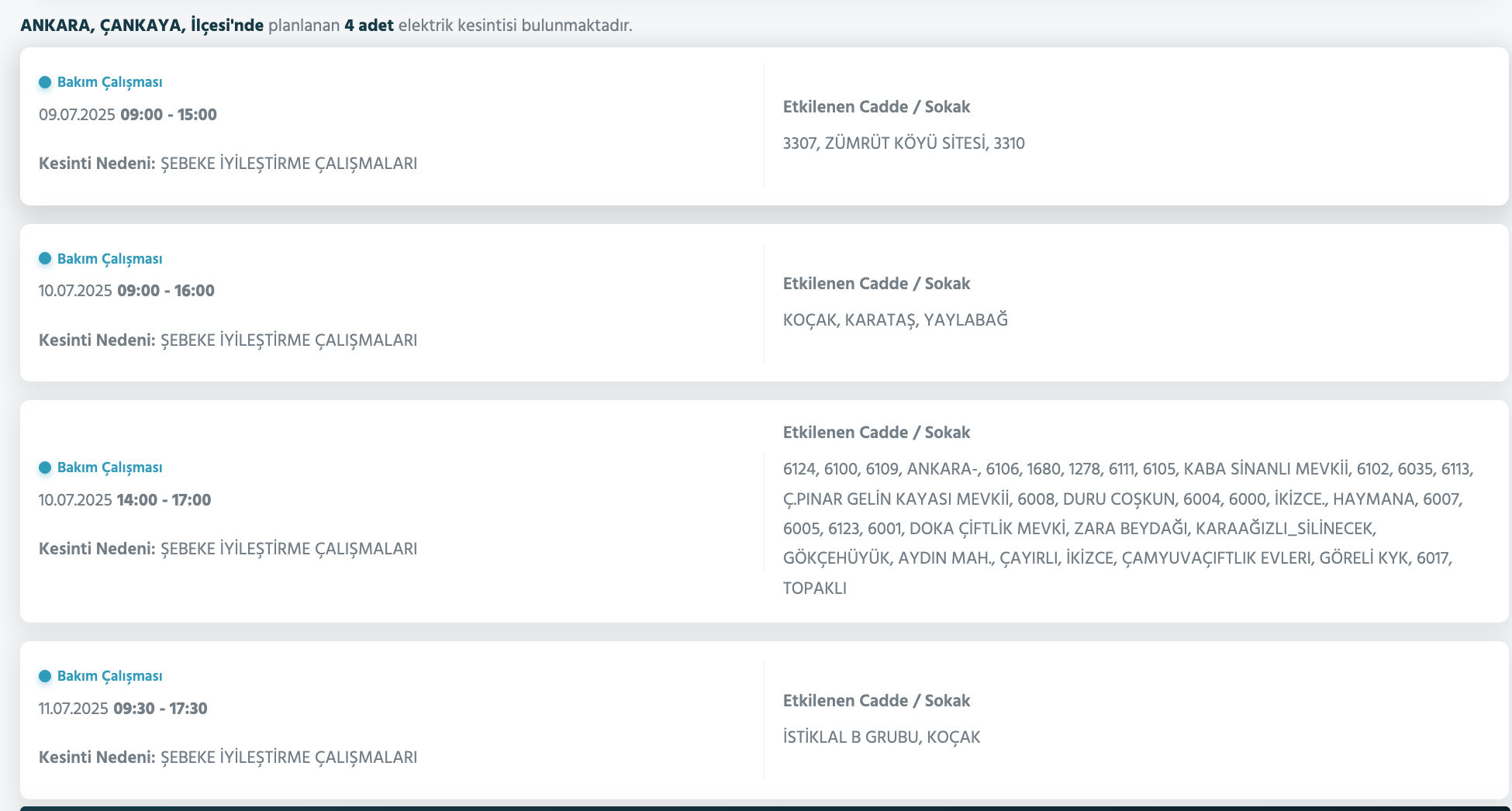 9 Temmuz 2025 Başkent EDAŞ duyurdu: Yarın Ankara’da elektrikler ne zaman gelecek? - 8. Resim