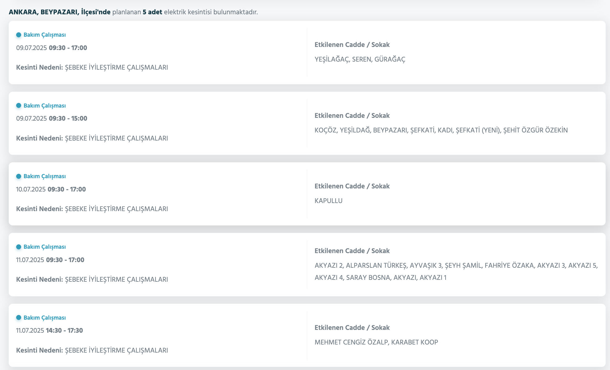 9 Temmuz 2025 Başkent EDAŞ duyurdu: Yarın Ankara’da elektrikler ne zaman gelecek? - 6. Resim