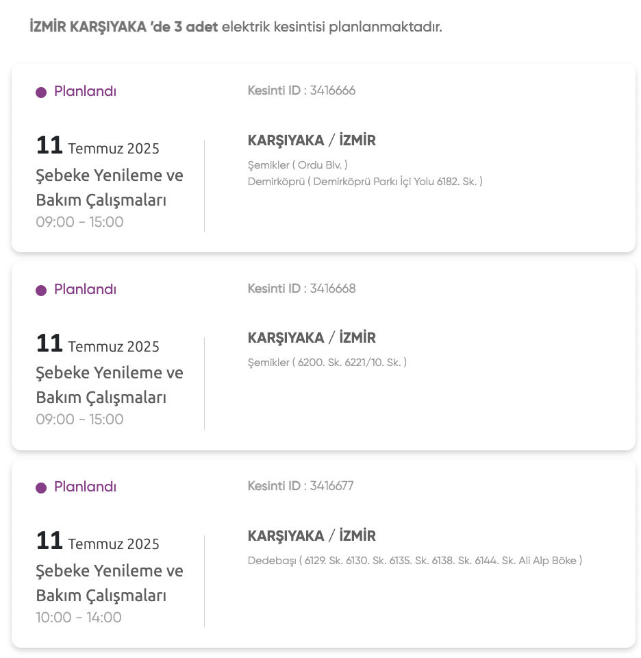 İzmir elektrikler ne zaman gelecek? Gediz planlı kesinti sorgulama 8-9-10 Temmuz - 3. Resim
