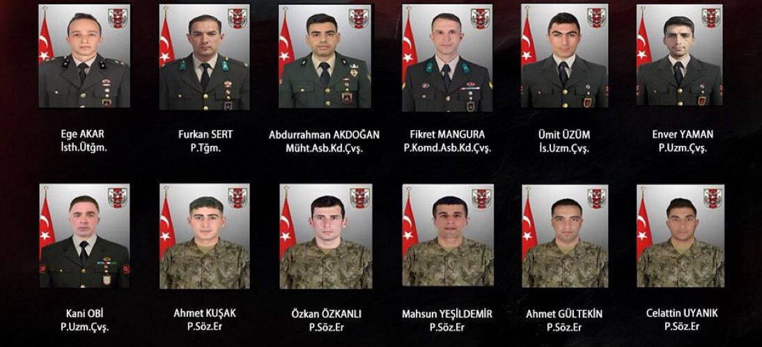 Kahraman askerlerimiz bugün memleketlerinde toprağa verildi