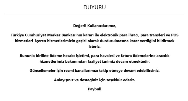 Paybull neden kapandı neden açılmıyor