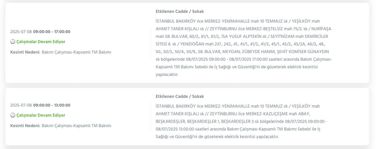 Zeytinburnu elektrik kesintisi ne zaman gelecek? 8-9-10 Temmuz BEDAŞ kesinti sorgulama - 3. Resim
