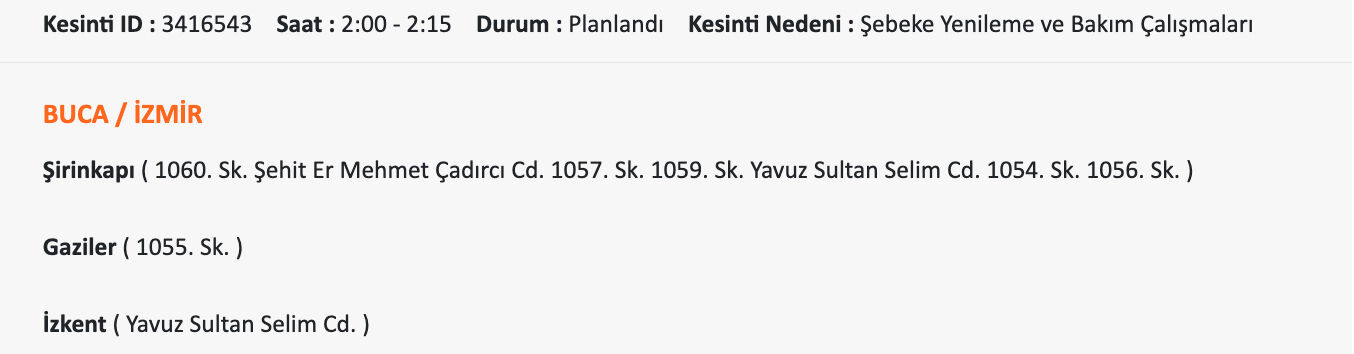 Gediz Elektrik'ten İzmirlilere uyarı: 11-12 Temmuz'da İzmir'in hangi ilçelerinde elektrik olmayacak? - 18. Resim