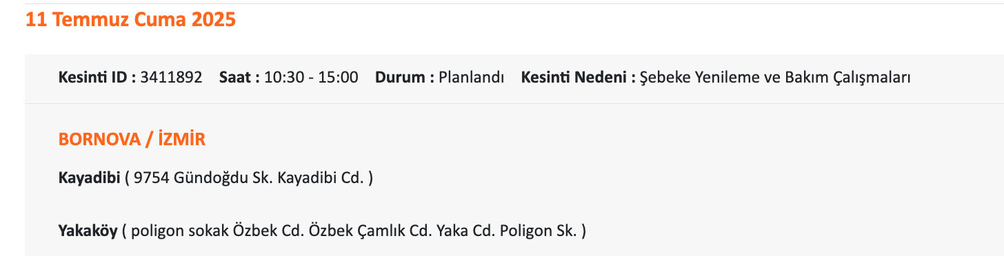 Gediz Elektrik'ten İzmirlilere uyarı: 11-12 Temmuz'da İzmir'in hangi ilçelerinde elektrik olmayacak? - 15. Resim