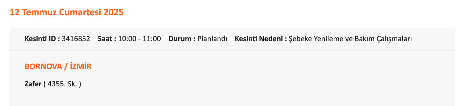 Gediz Elektrik'ten İzmirlilere uyarı: 11-12 Temmuz'da İzmir'in hangi ilçelerinde elektrik olmayacak? - 16. Resim