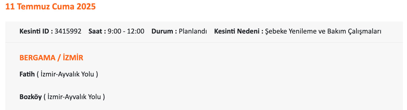 Gediz Elektrik'ten İzmirlilere uyarı: 11-12 Temmuz'da İzmir'in hangi ilçelerinde elektrik olmayacak? - 14. Resim