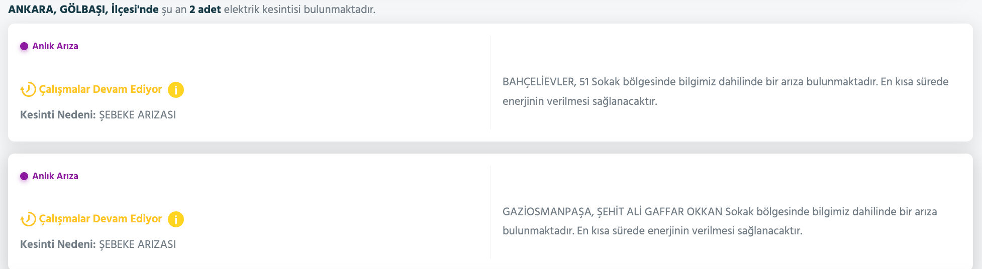 Etimesgut, Çankaya, Akyurt, Haymana elektrik kesintisi sorgulama listesi: 11 Temmuz Ankara'da elektrikler ne zaman gelecek? - 9. Resim