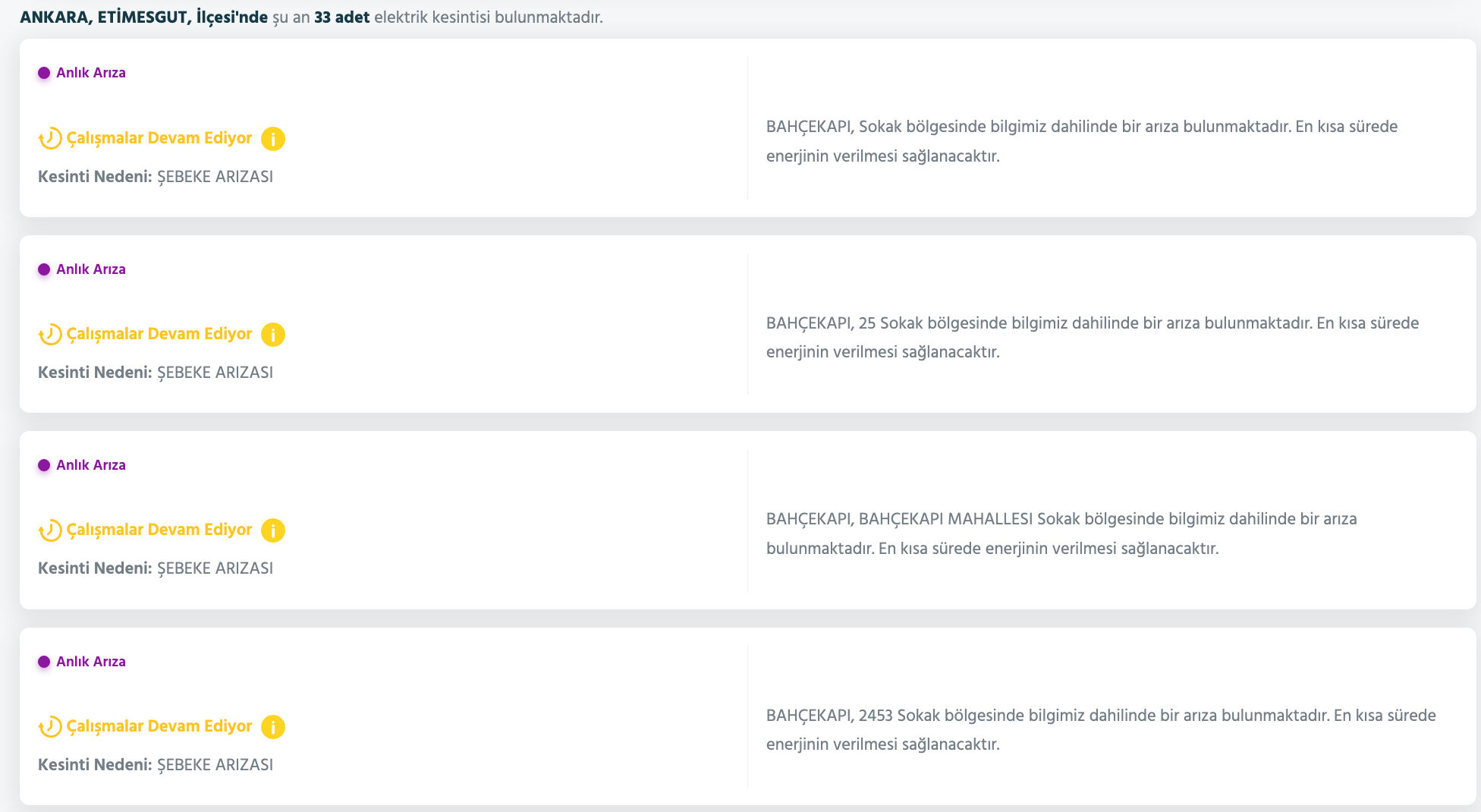Etimesgut, Çankaya, Akyurt, Haymana elektrik kesintisi sorgulama listesi: 11 Temmuz Ankara'da elektrikler ne zaman gelecek? - 8. Resim