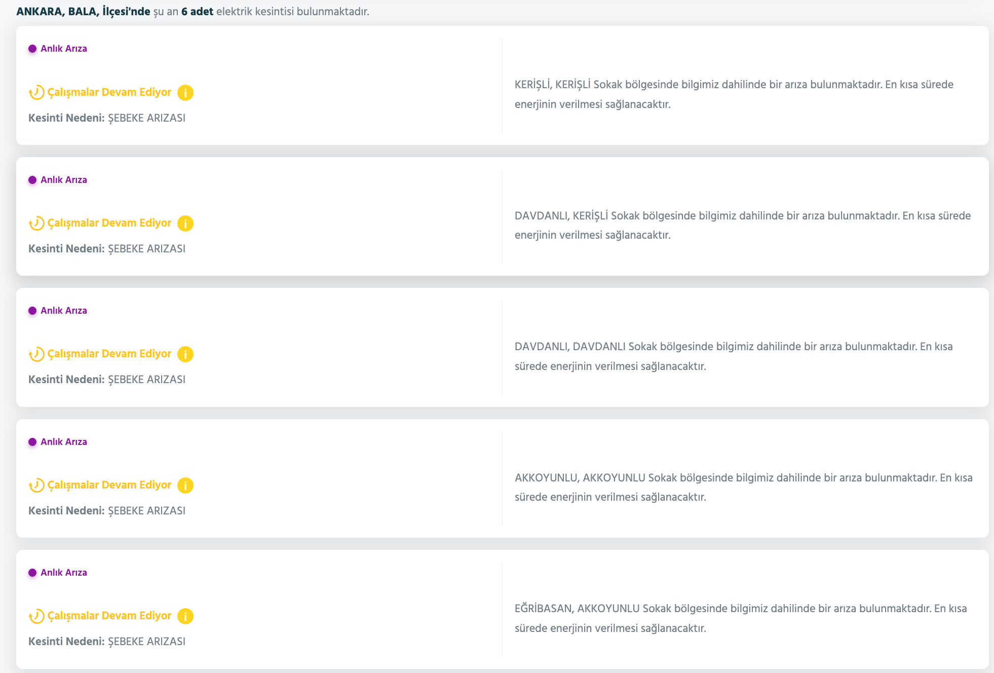 Etimesgut, Çankaya, Akyurt, Haymana elektrik kesintisi sorgulama listesi: 11 Temmuz Ankara'da elektrikler ne zaman gelecek? - 6. Resim