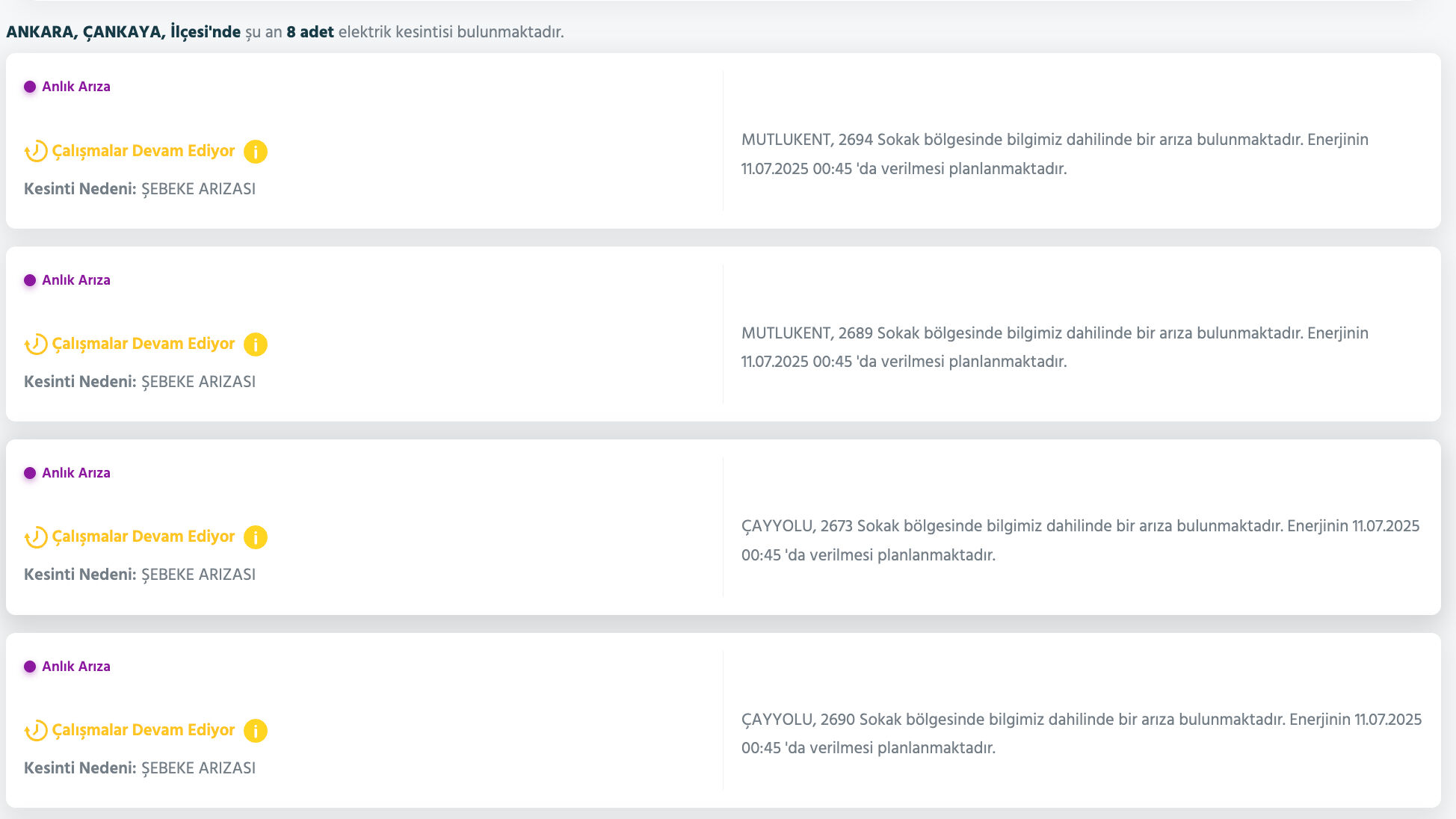 Etimesgut, Çankaya, Akyurt, Haymana elektrik kesintisi sorgulama listesi: 11 Temmuz Ankara'da elektrikler ne zaman gelecek? - 7. Resim