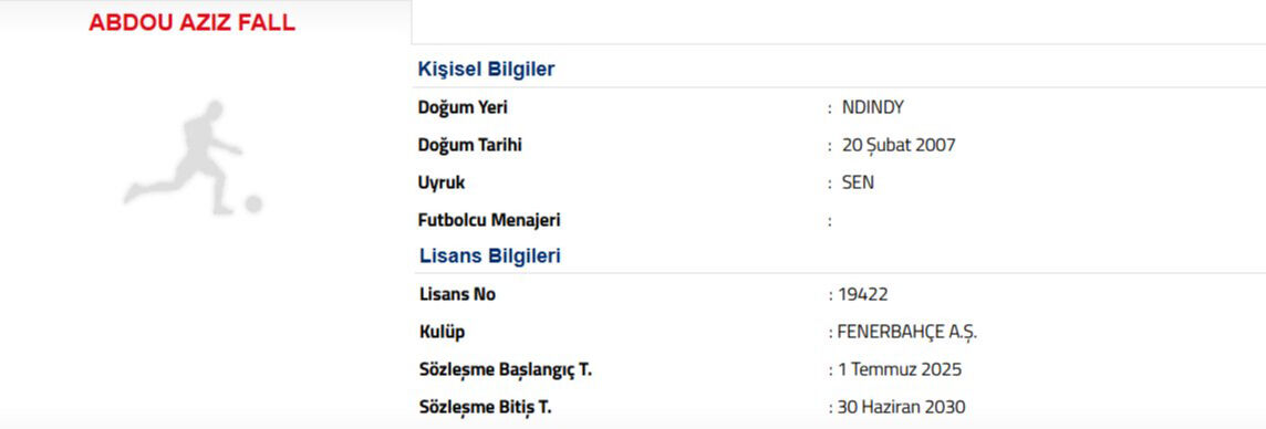 Fenerbahçe yeni yıldızını buldu! 18'lik Abdou Aziz Fall'dan 5 yıllık imza - 1. Resim