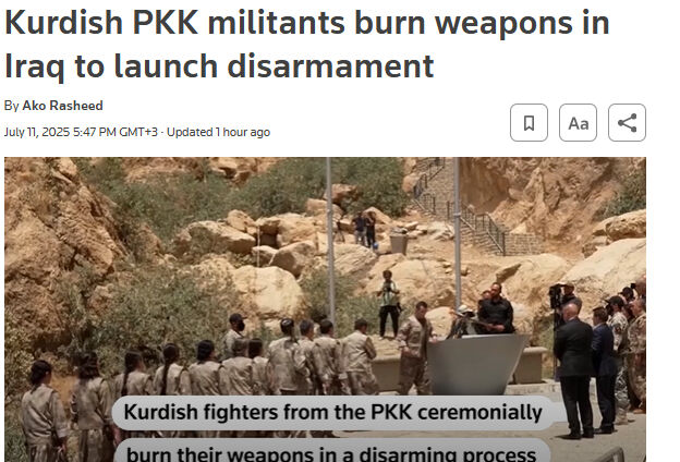 Terör örgütü PKK'nın silah bırakması dünya basınında!