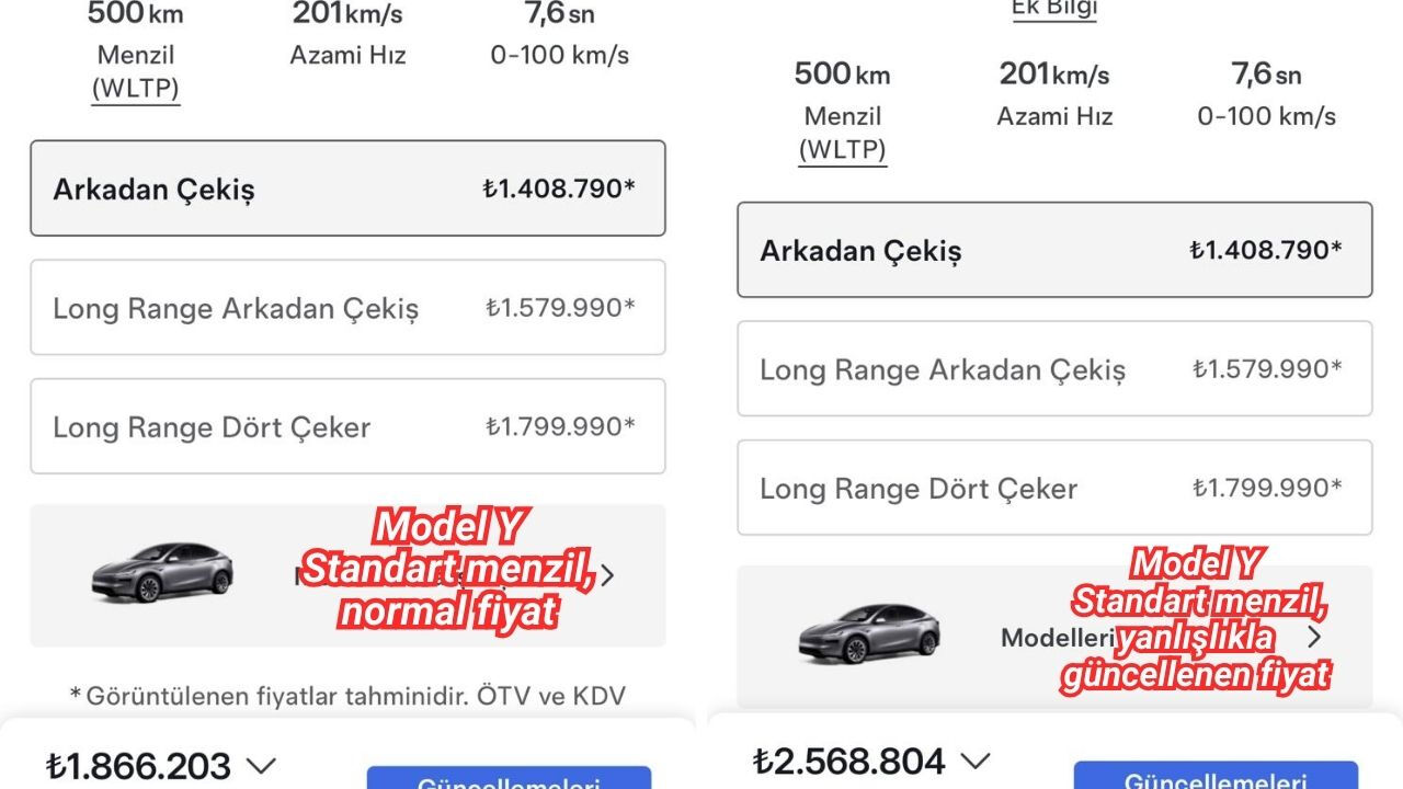 Tesla Türkiye'den ÖTV zammı provası! Sabah fiyatlar yükseldi, öğlen geri çekildi - 2. Resim