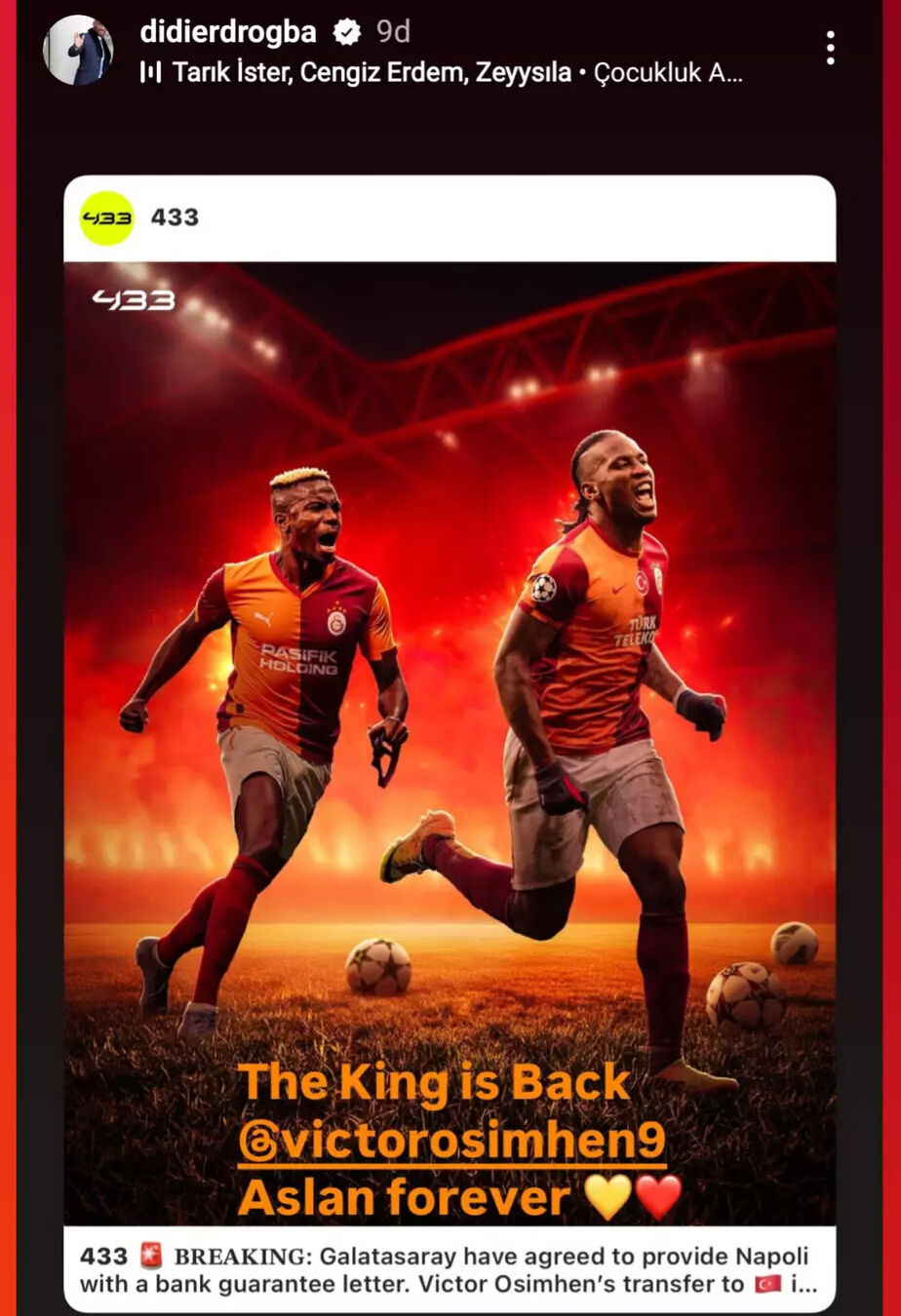 Didier Drogba'dan Osimhen paylaşımı!