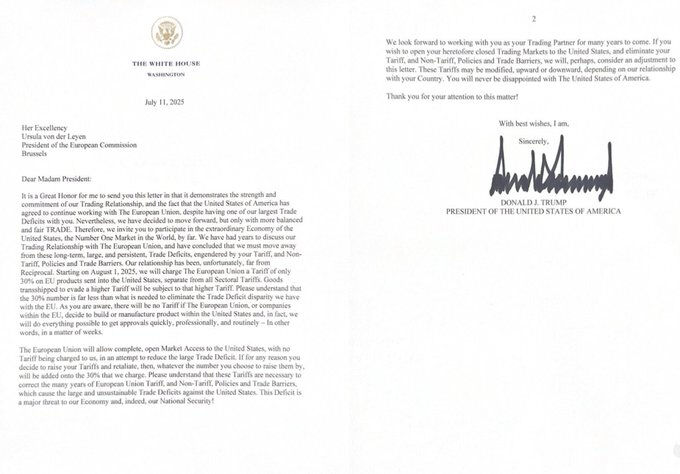 Trump AB’ye rest çekti: %30 gümrük vergisi geliyor - 1. Resim