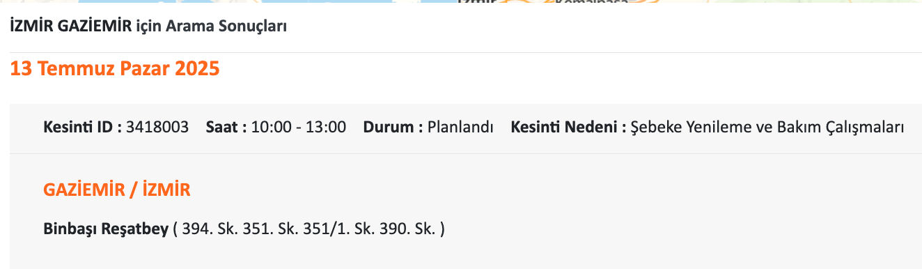 14 Temmuz İzmir elektrik kesinti listesi! GDZ Elektrik elektrik uyardı, İzmir'de elektrikler ne zaman gelecek, saat kaçta? - 10. Resim