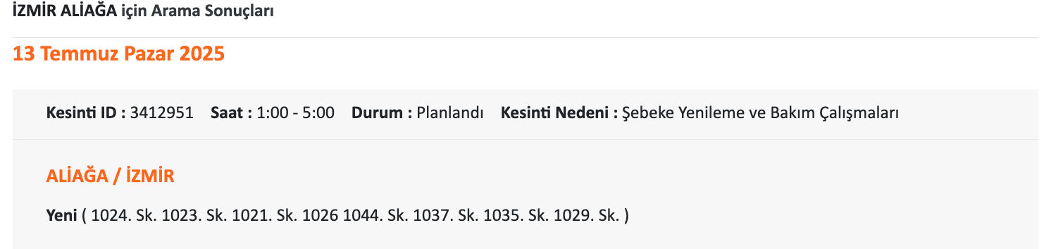 14 Temmuz İzmir elektrik kesinti listesi! GDZ Elektrik elektrik uyardı, İzmir'de elektrikler ne zaman gelecek, saat kaçta? - 4. Resim