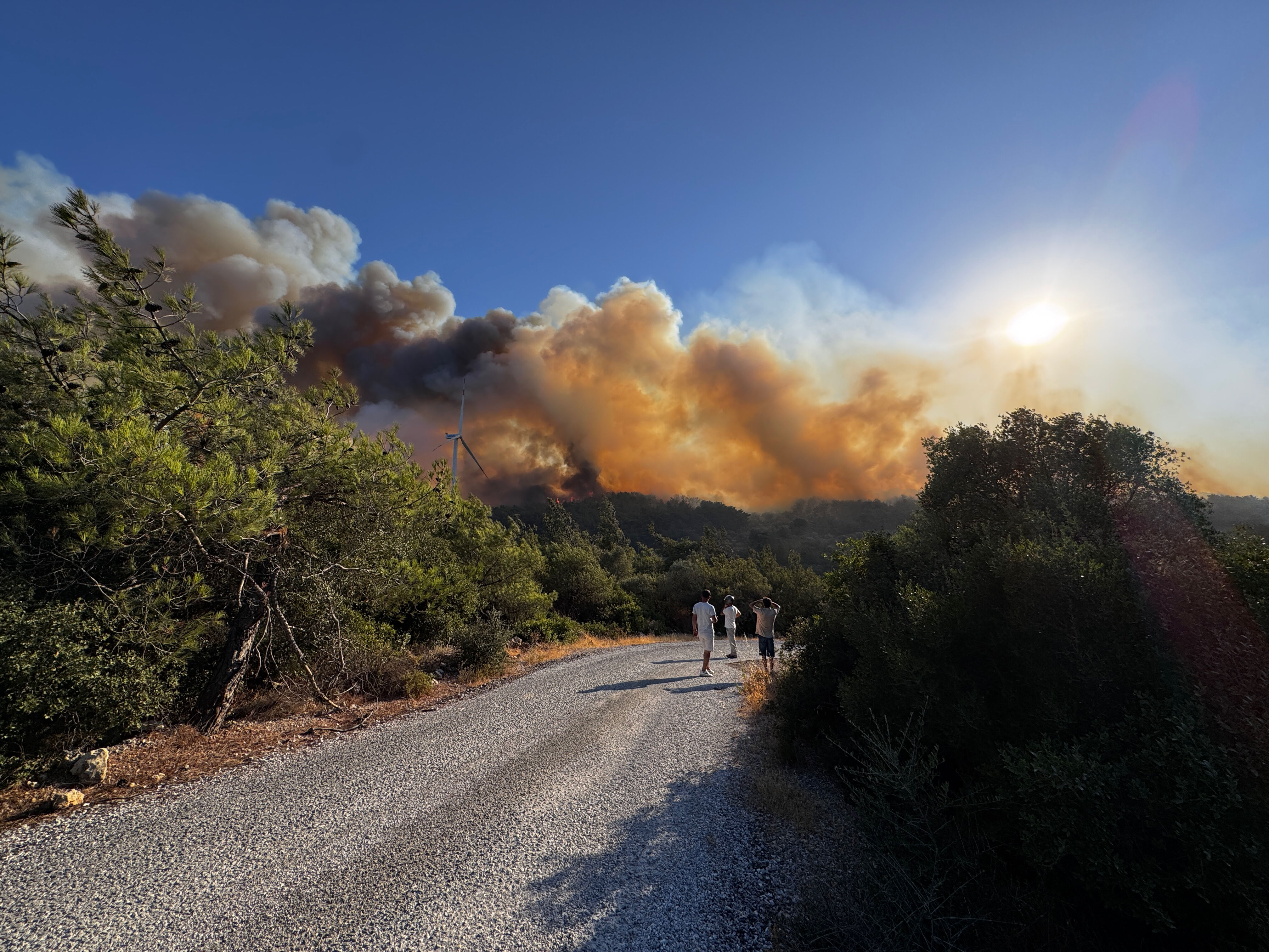 İzmir Aliağa ve Urla'da feci yangın! Alevler Çanakkale-İzmir yoluna ulaştı, sürücüler zor anlar yaşadı - 1. Resim