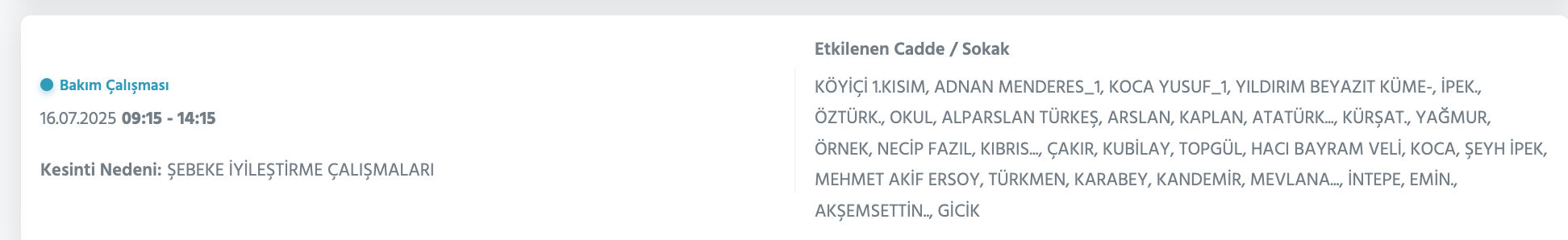 Ankara elektrik kesintisi sorgulama listesi! 14-15 Temmuz'da elektrikler ne zaman gelecek? - 9. Resim