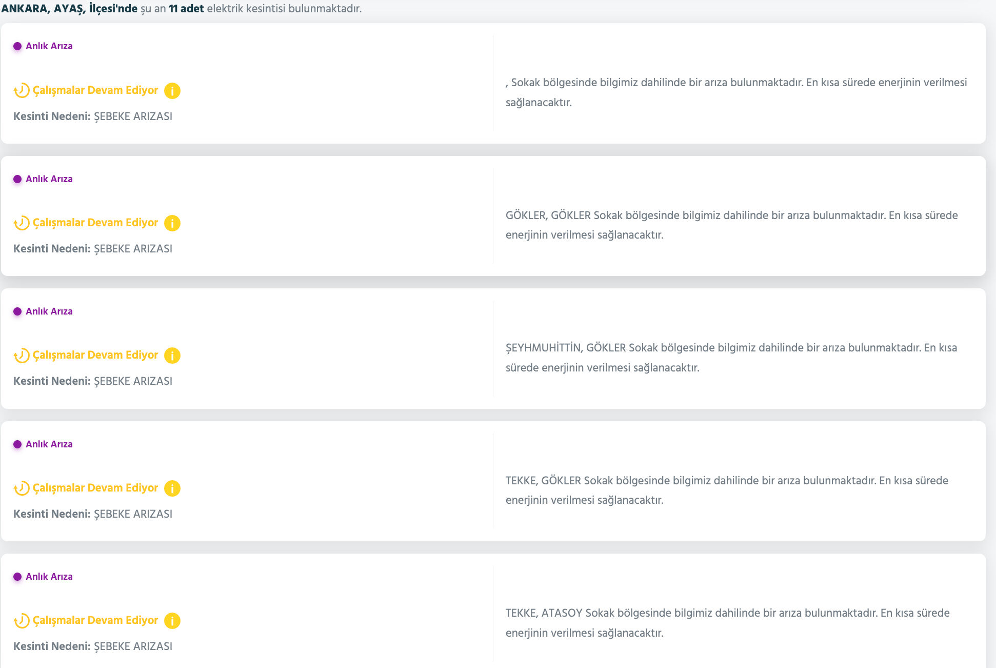 Ankara elektrik kesintisi sorgulama listesi! 14-15 Temmuz'da elektrikler ne zaman gelecek? - 10. Resim