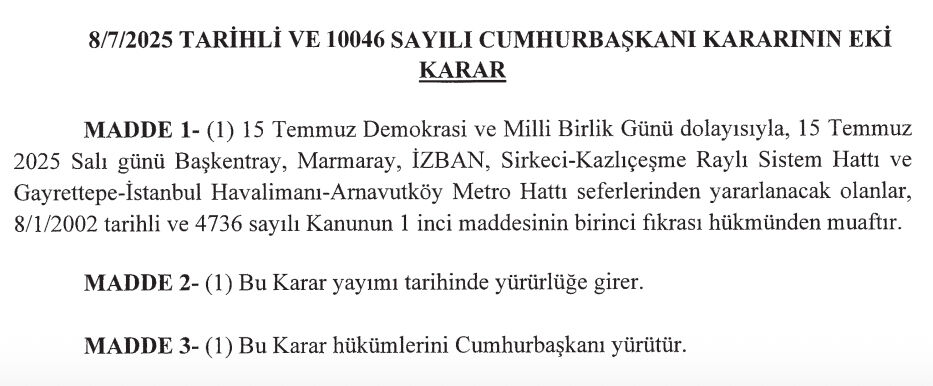 Yarın toplu taşımalar ücretsiz mi? 15 Temmuz'da otobüs, metrobüs, marmaray, metro ücretsiz mi olacak? - 2. Resim