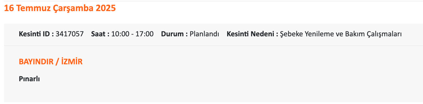 16 Temmuz Gediz Elektrik kesintisi sorgulama! İzmir'de elektrikler ne zaman gelecek? - 5. Resim