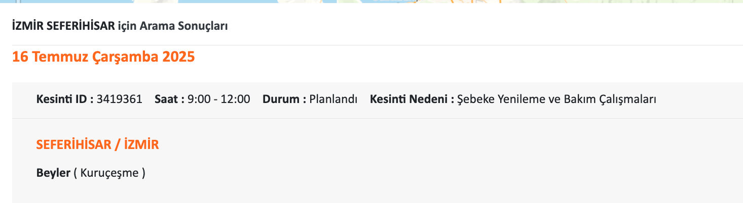 16 Temmuz Gediz Elektrik kesintisi sorgulama! İzmir'de elektrikler ne zaman gelecek? - 16. Resim