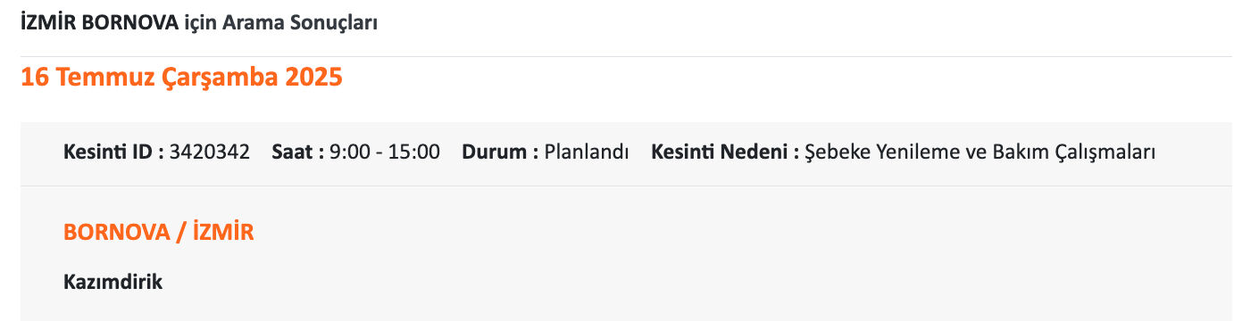 16 Temmuz Gediz Elektrik kesintisi sorgulama! İzmir'de elektrikler ne zaman gelecek? - 7. Resim