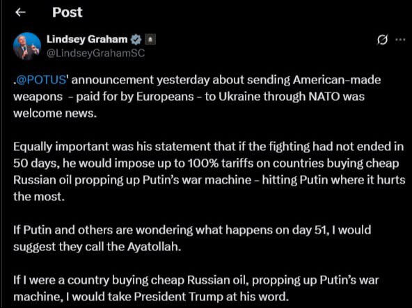 ABD'li Senatör Lindsey Graham Putin'e verilen süreyi hatırlattı: 51. günü merak eden Hamaney'i arasın - 1. Resim