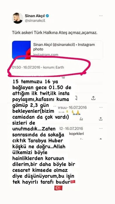 O geceyi unutmadılar! Ünlülerin 15 Temmuz paylaşımları gündem oldu - 6. Resim