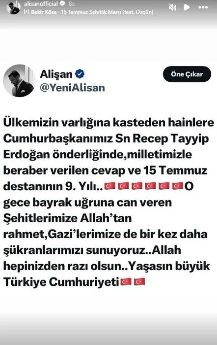 O geceyi unutmadılar! Ünlülerin 15 Temmuz paylaşımları gündem oldu - 5. Resim