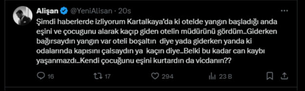 Şarkıcı Alişan'ın 'Grand Kartal Otel' paylaşımı gündem oldu! Tepkiler peş peşe gelmişti - 4. Resim