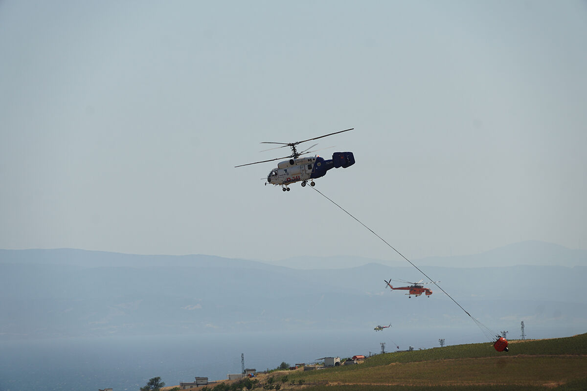 Tekirdağ'da yangın ormana sıçradı! Helikopterler harekete geçti - 1. Resim