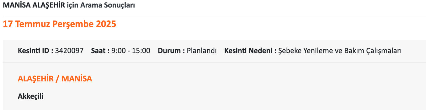GDZ Elektrik duyurdu! Manisa'nın Akhisar, Alaşehir ve Şehzadeler ilçesinde elektrikler ne zaman gelecek? - 3. Resim