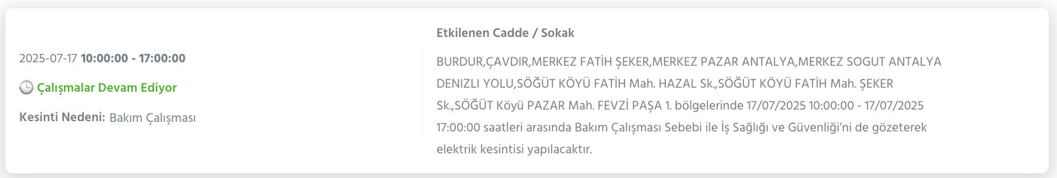 17 Temmuz Burdur'da elektrikler ne zaman gelecek? Burdur'un 4 ilçesinde elektrik kesintisi yaşanacak - 5. Resim