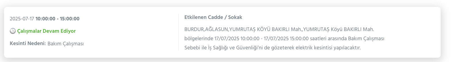 17 Temmuz Burdur'da elektrikler ne zaman gelecek? Burdur'un 4 ilçesinde elektrik kesintisi yaşanacak - 3. Resim