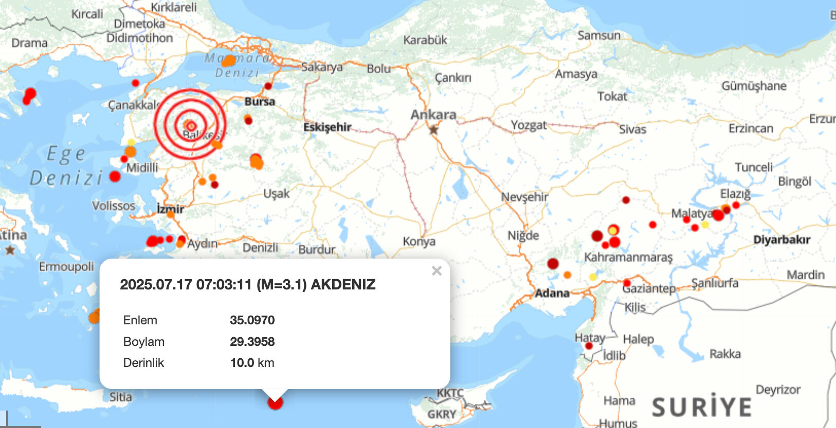 Deprem mi oldu? 17 Temmuz Kandilli ve AFAD son depremler listesi Deprem mi oldu? 17 Temmuz Kandilli ve AFAD son depremler listesi - 3. Resim