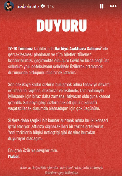 Mabel Matiz’den kötü haber: Hastalığa yakalandı, sahneye çıkamayacak - 1. Resim