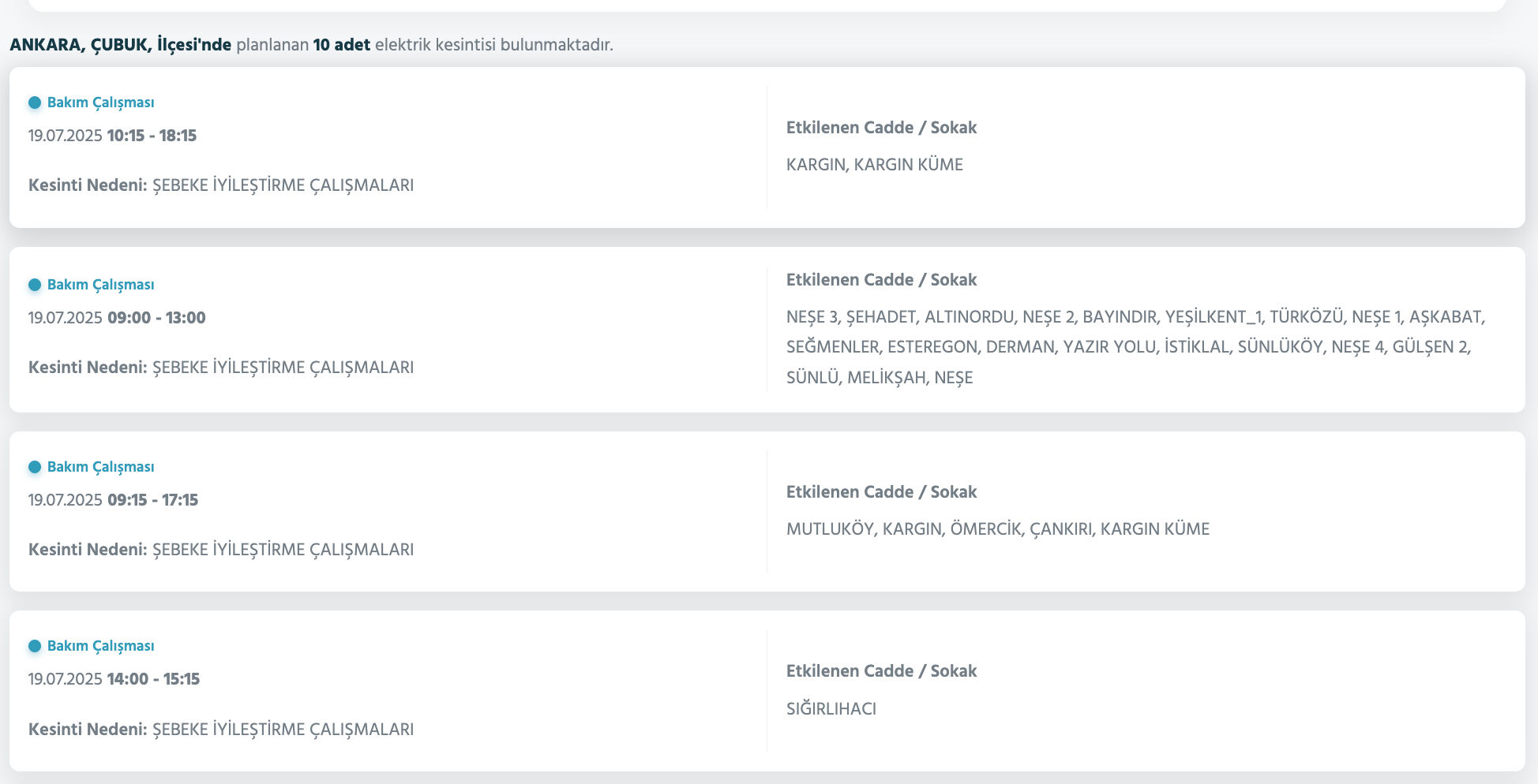Ankara elektrik kesintisi sorgulama! 19 Temmuz Ankara'nın hangi ilçelerinde elektrikler yok, ne zaman gelecek? Ankara elektrik kesintisi sorgulama! 19 Temmuz Ankara'nın hangi ilçelerinde elektrikler yok, ne zaman gelecek? - 4. Resim