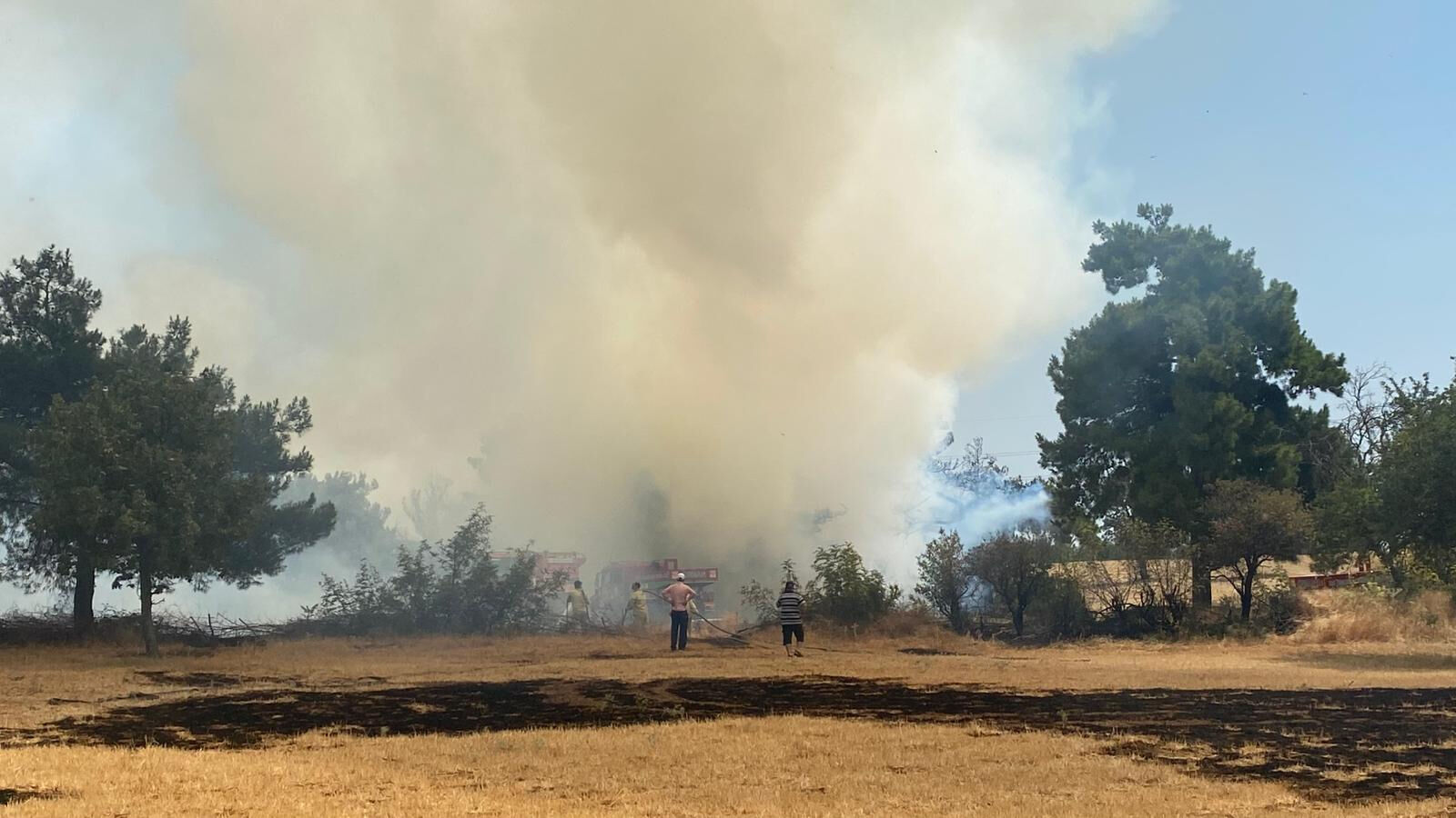 Çanakkale'de orman yangını! Alevler büyüyor, ekipler olay yerinde - 1. Resim