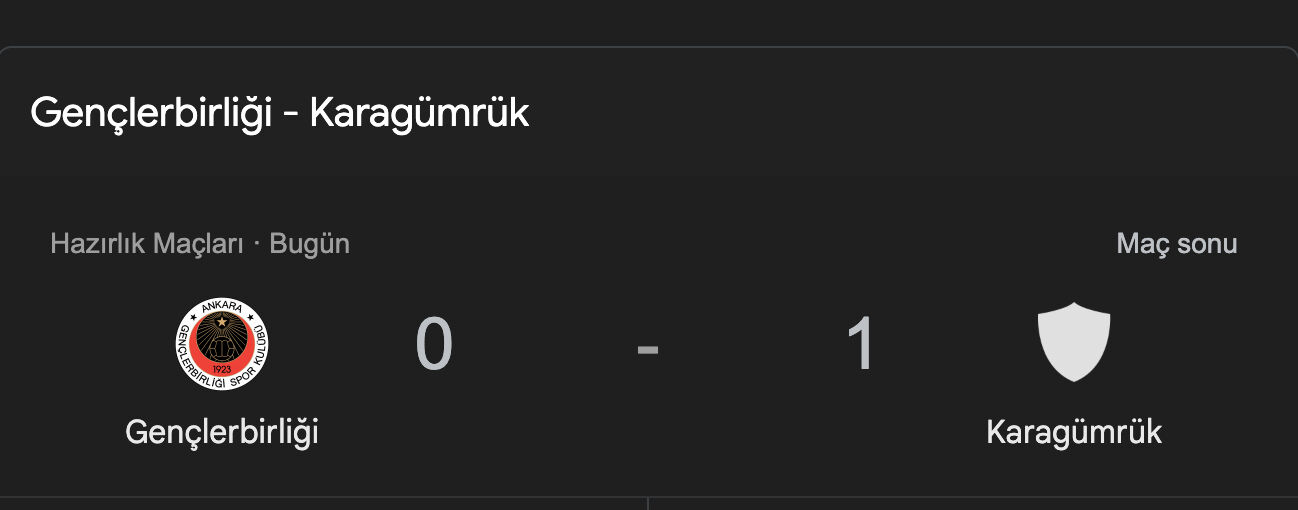 MAÇ SONUCU! Gençlerbirliği - Karagümrük hazırlık maçı kaç kaç bitti? - 3. Resim