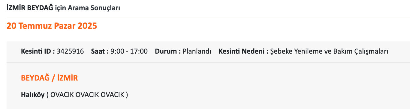 20 Temmuz İzmir elektrik kesintisi sorgulama! GDZ Elektrik uyardı, İzmir'de elektrikler ne zaman gelecek? - 3. Resim